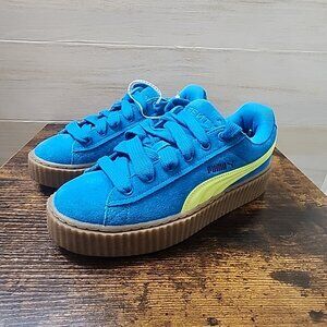 PUMA x Rihanna Fenty Creeper Phatty Suede Sneakers 399332-02 Blue Lime Women's 9